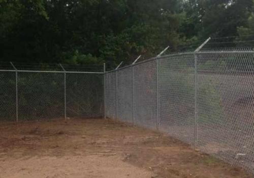 security fencing with barbed wire corner