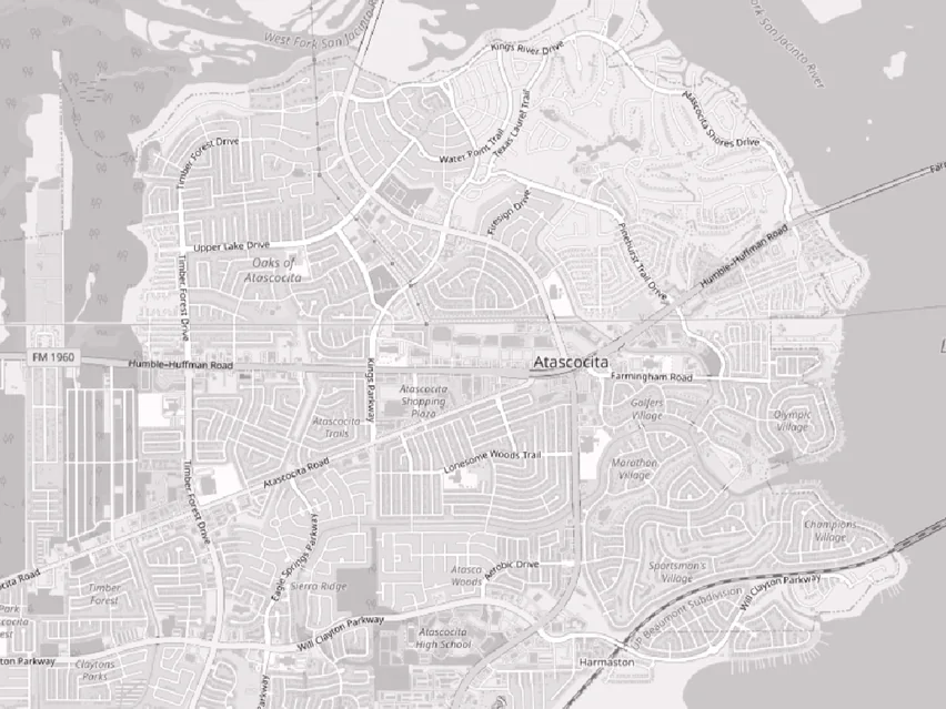 Map of the Atascocita, TX area