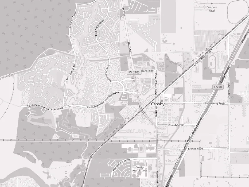 Map of the Crosby, TX area