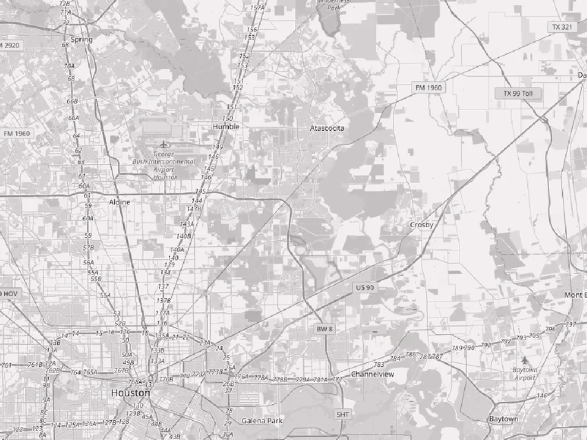 Map of the Houston, TX area