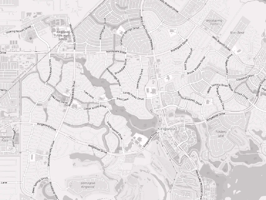 Map of the Kingwood, TX area